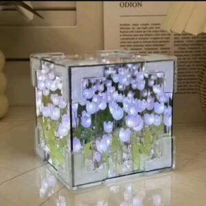 ⭐Lámpara Tulipanes Eternos – Cubo Infinito LED