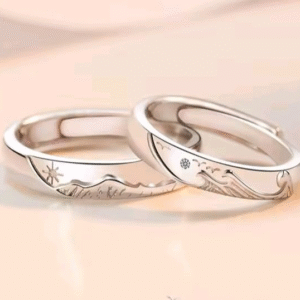 Set De Anillos Montaña & Olas